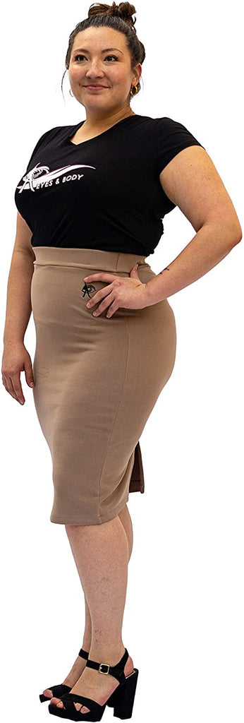 Eyes And Body Biege Sexy Pencil Skirt